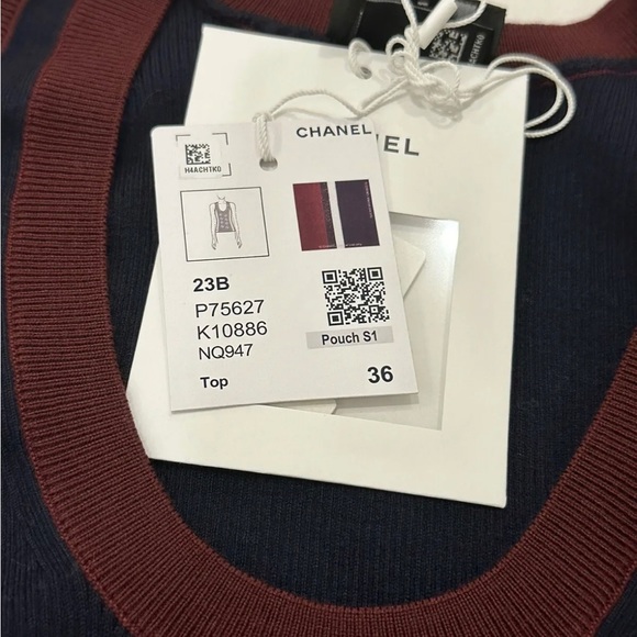 BNWT. Chanel navy blue top sz 36 - Picture 4 of 4